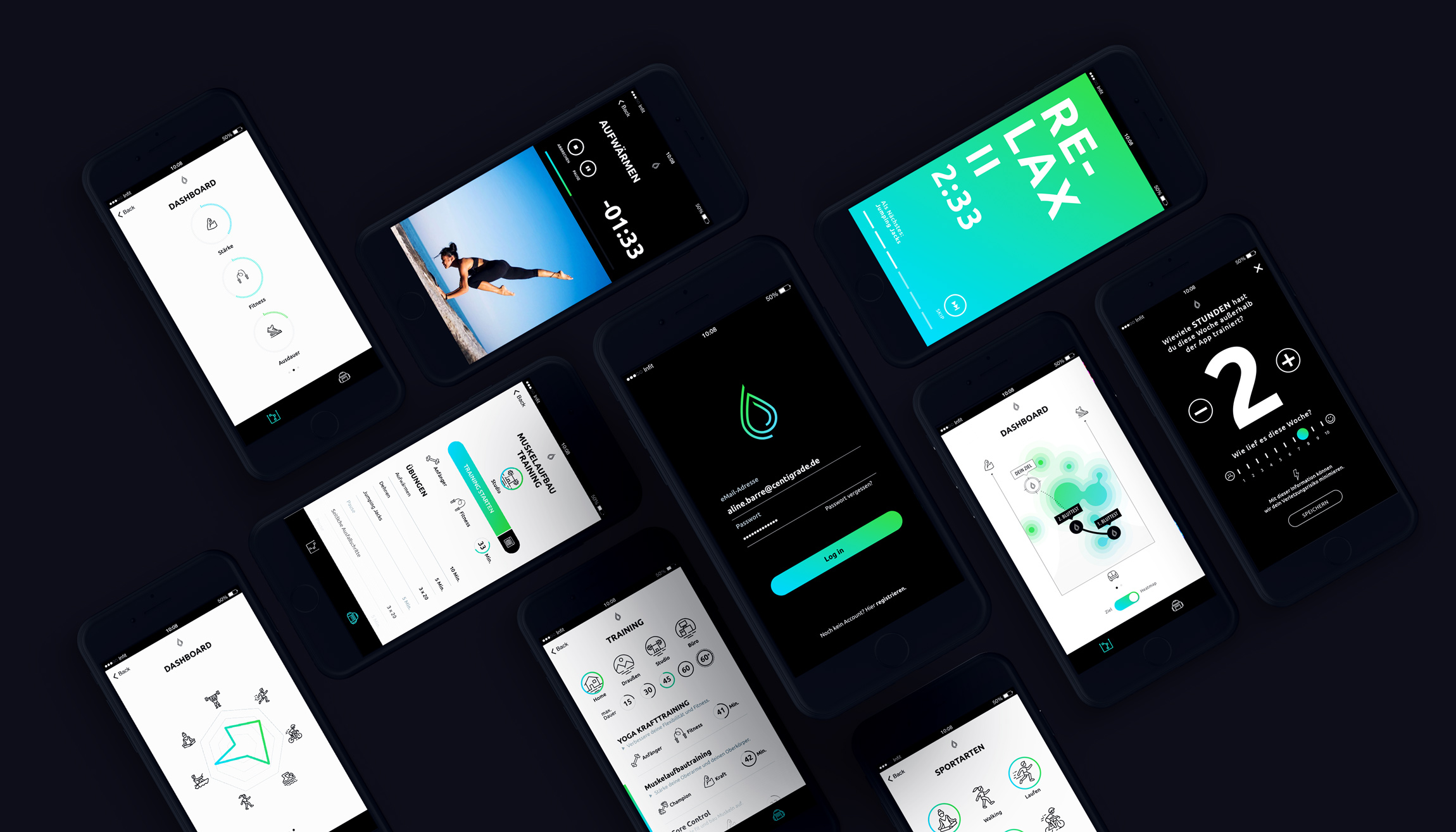 User Interface Design Beispiele der Infit App