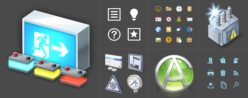 Icon design stil variants