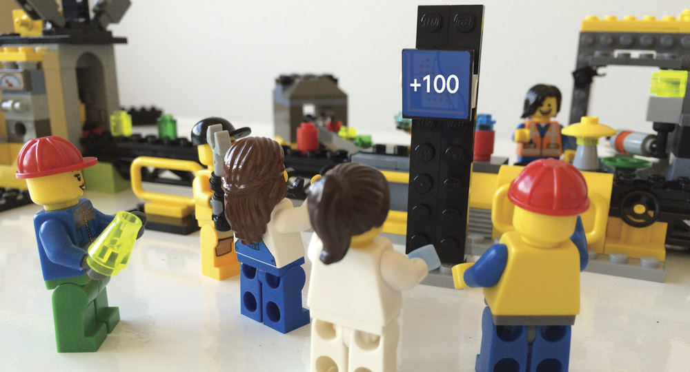 LEGO-Modell einer gamifizierten Produktionsanlage