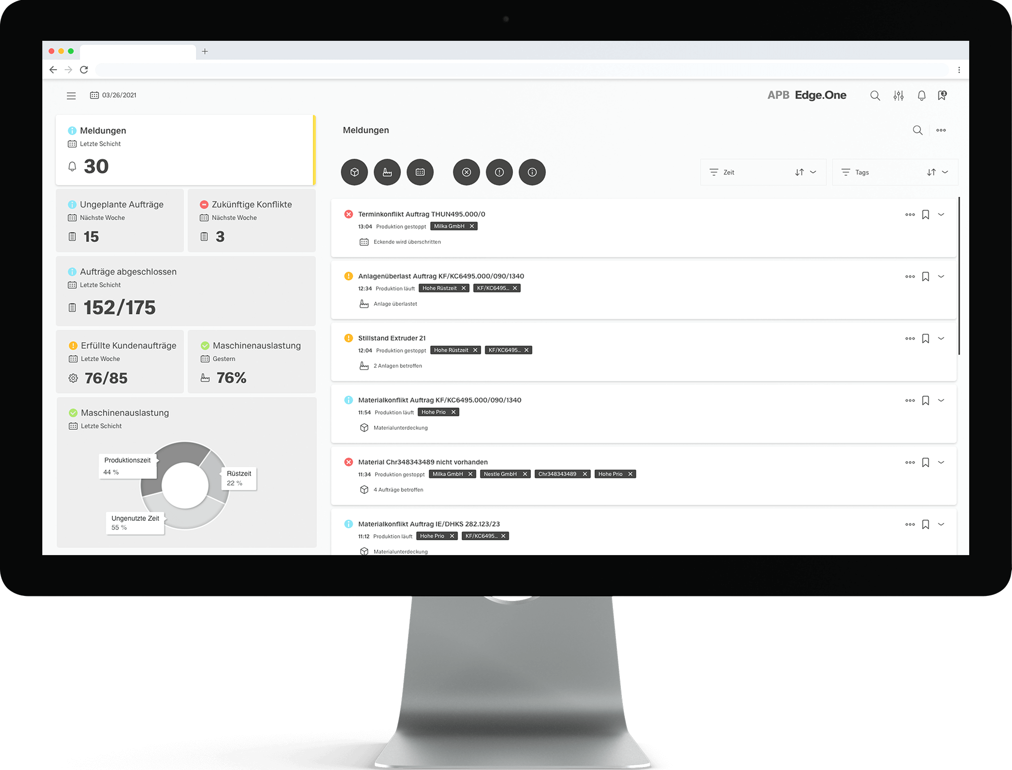 Produktionsplanung Software Startseite