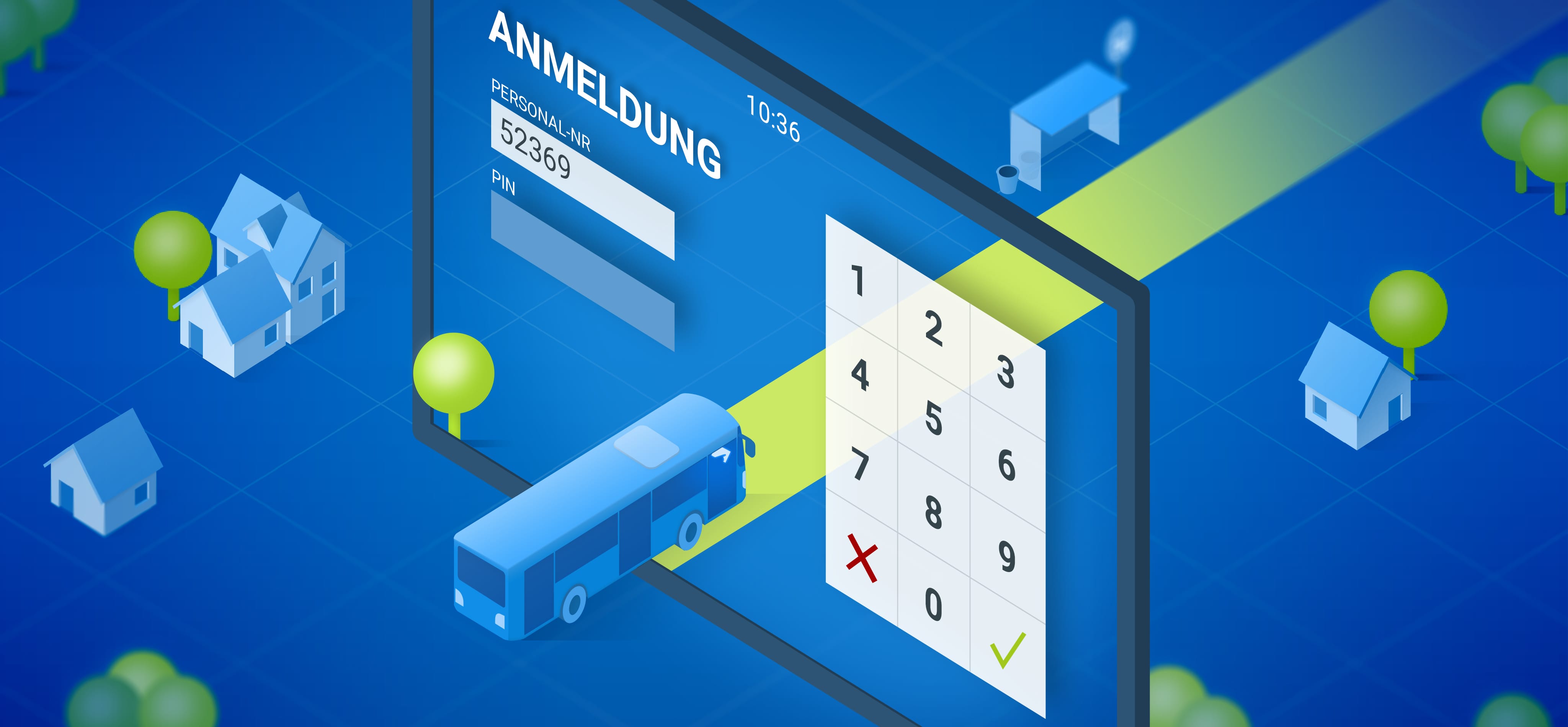 Pünktlichkeit garantiert – Isometrisches UI Design für Software im öffentlichen Nahverkehr