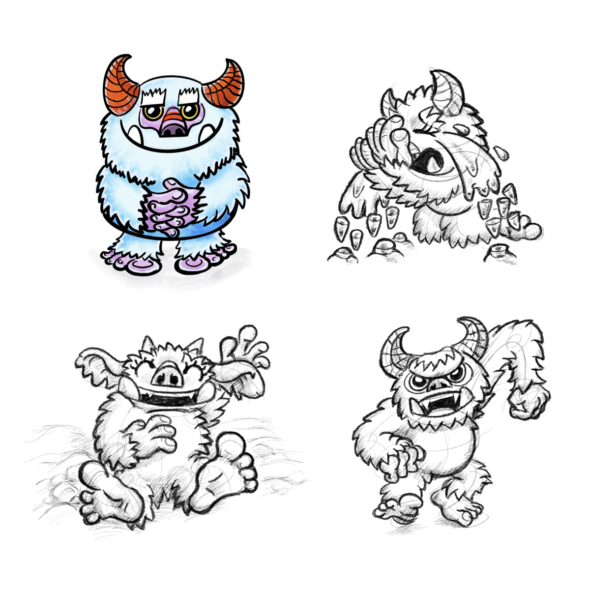 Character Design Entwurf Yeti