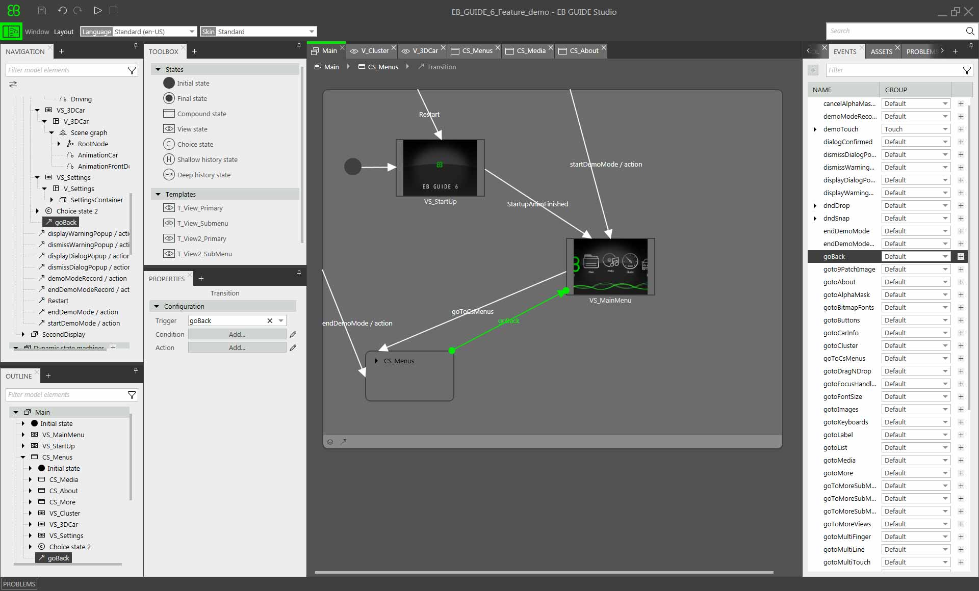 Elektrobit Tool EB GUIDE Demo 3D Farbverlauf