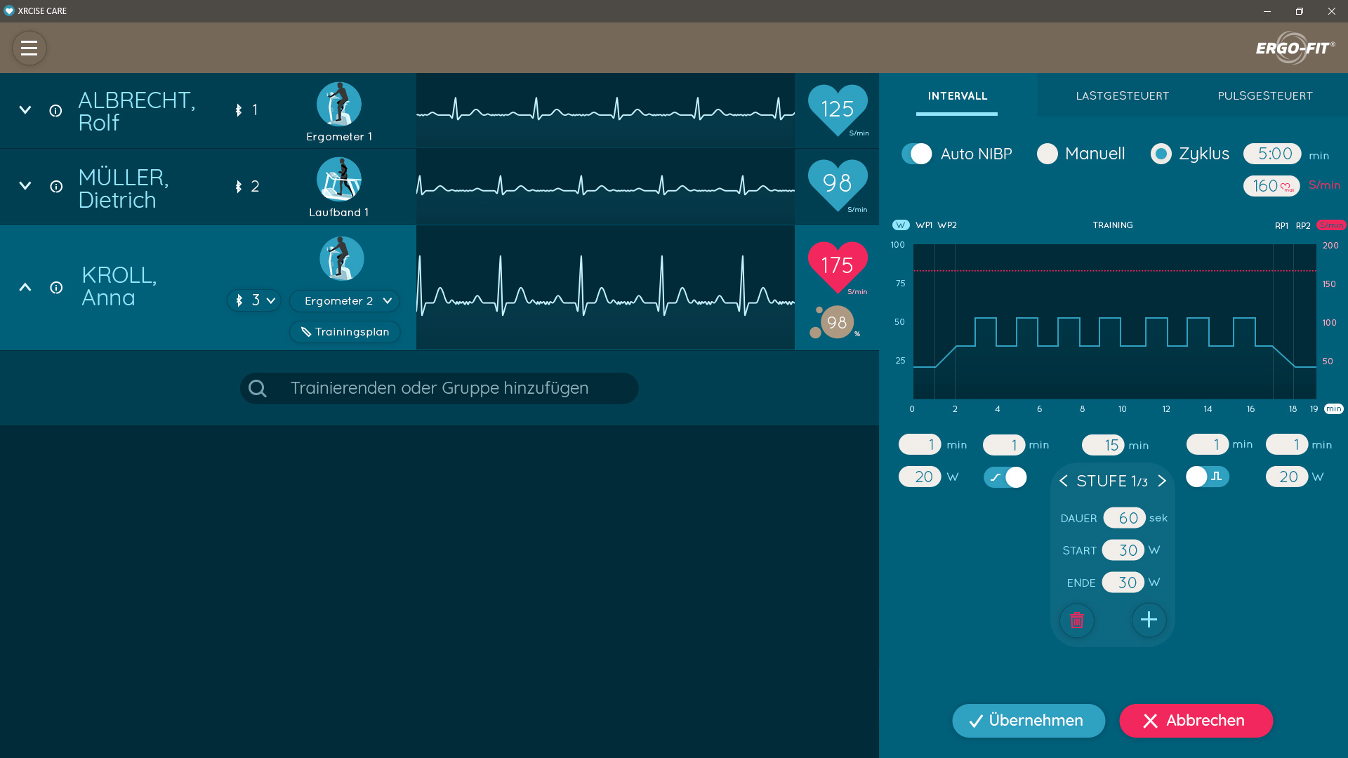 ERGO-FIT Cardio Überwachung Herz Normal