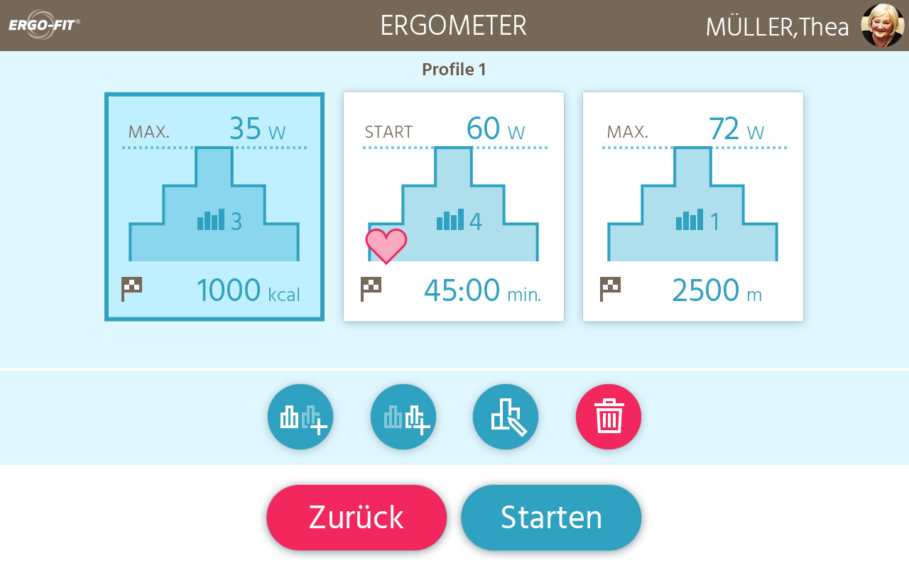 ERGO-FIT Cockpit mit Karte Anwenderprofile