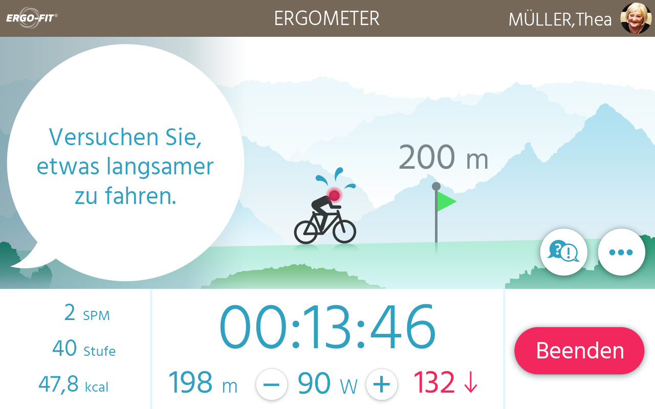 ERGO-FIT Cockpit mit Karte Ergometer Training Gamification Mini Game