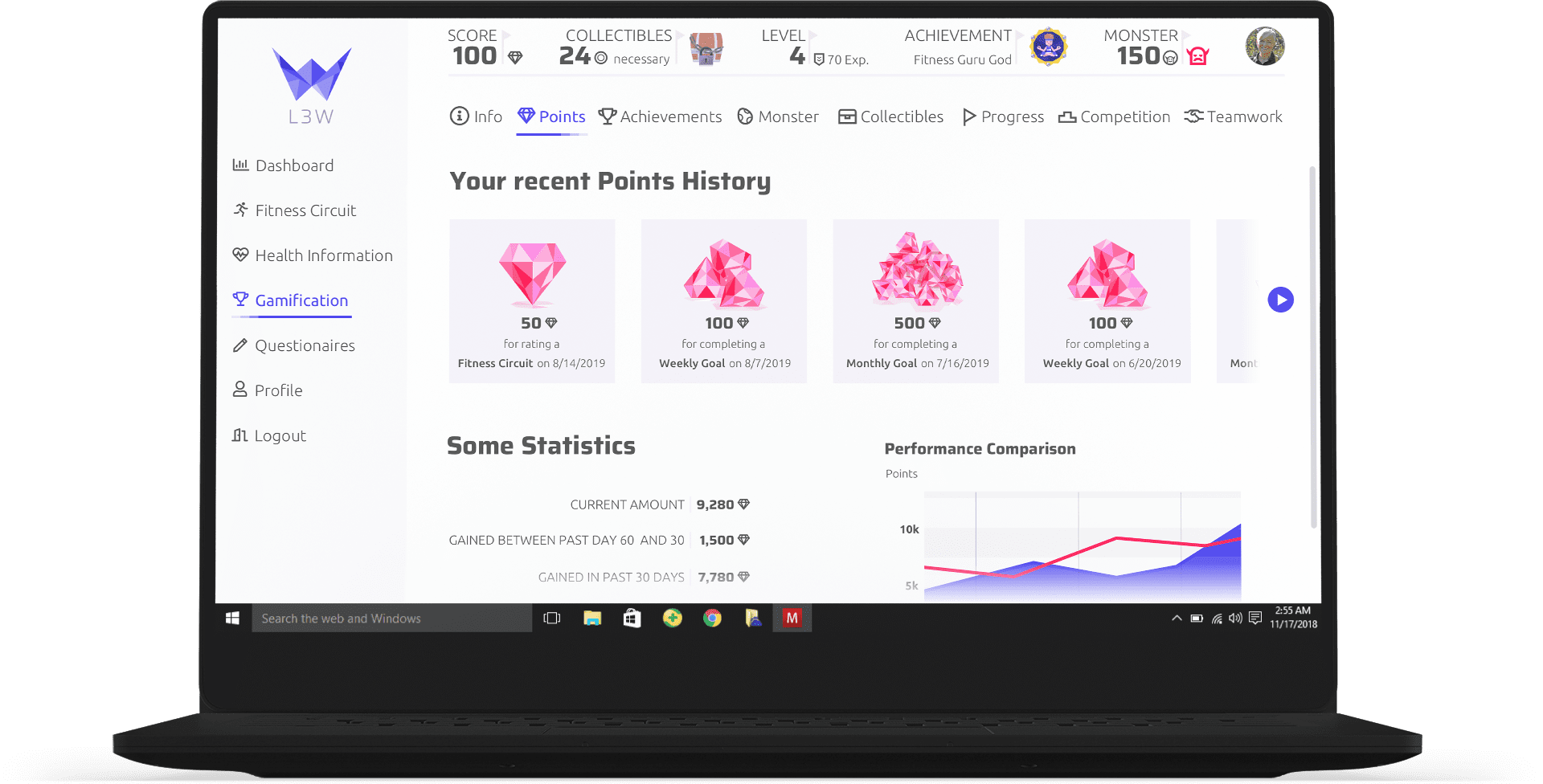 L3W Online Plattform Gamificiation Punkte