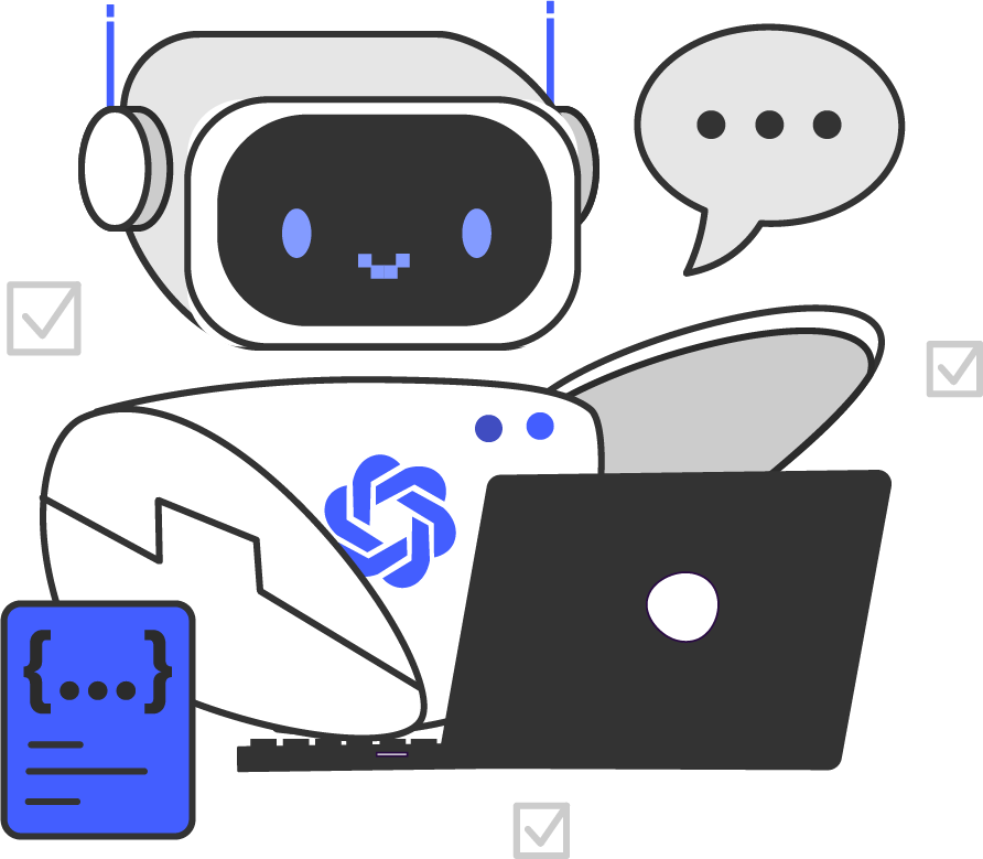Illustration robot and OpenAI ChatGPT