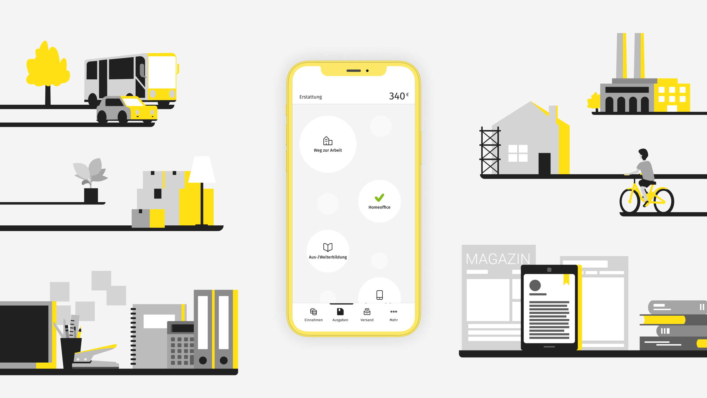 Steuertipps Smartphone App Ansicht Ausgaben und Erstattung